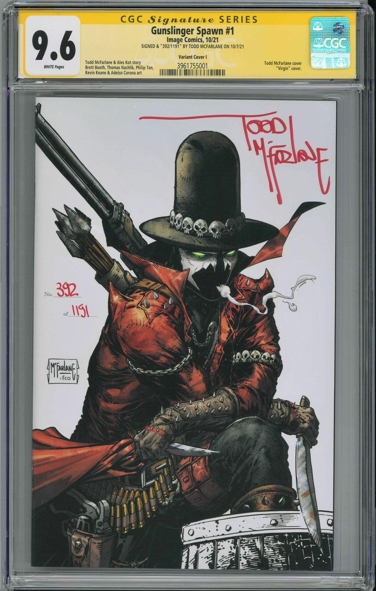CGC GUNSLINGER SPAWN #1 COVER I 1:250 (9.6) SIGNATURE SERIES - SIGNED BY TODD MCFARLANE - Kings Comics
