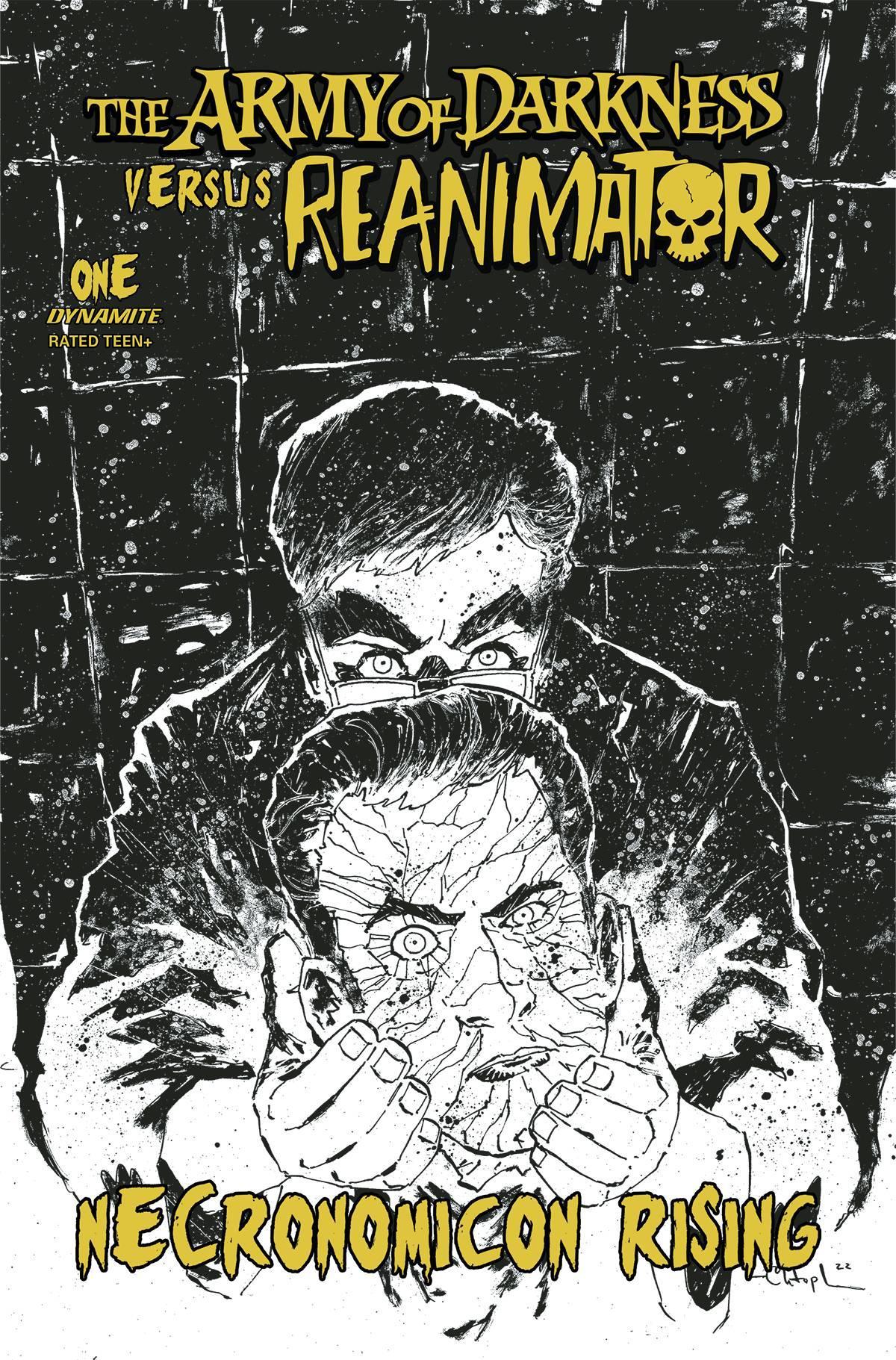 ARMY OF DARKNESS VS REANIMATOR NECRONOMICON RISING #1 CVR F 10 COPY INCV MITTEN B&W - Kings Comics