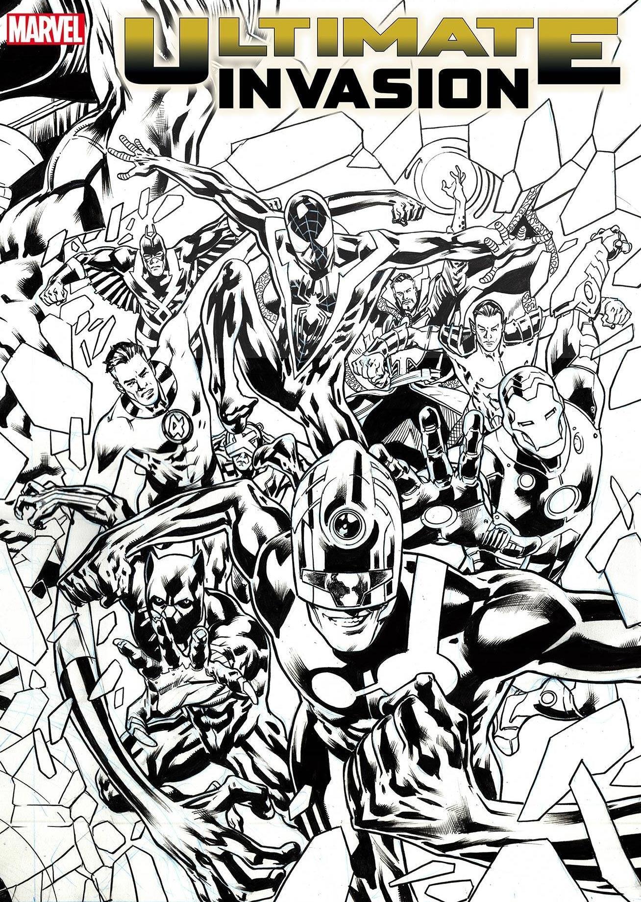 ULTIMATE INVASION (2023) #1 50 COPY INCV HITCH WPRD B&W VAR - Kings Comics