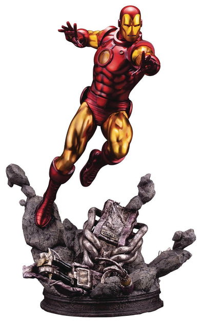 MARVEL UNIVERSE AVENGERS IRON MAN FINE ART STATUE - DAMAGED