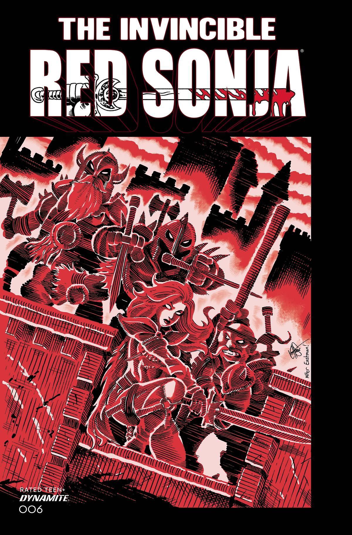 INVINCIBLE RED SONJA #6 CVR N FOC BONUS TMNT HOMAGE HAESER - Kings Comics