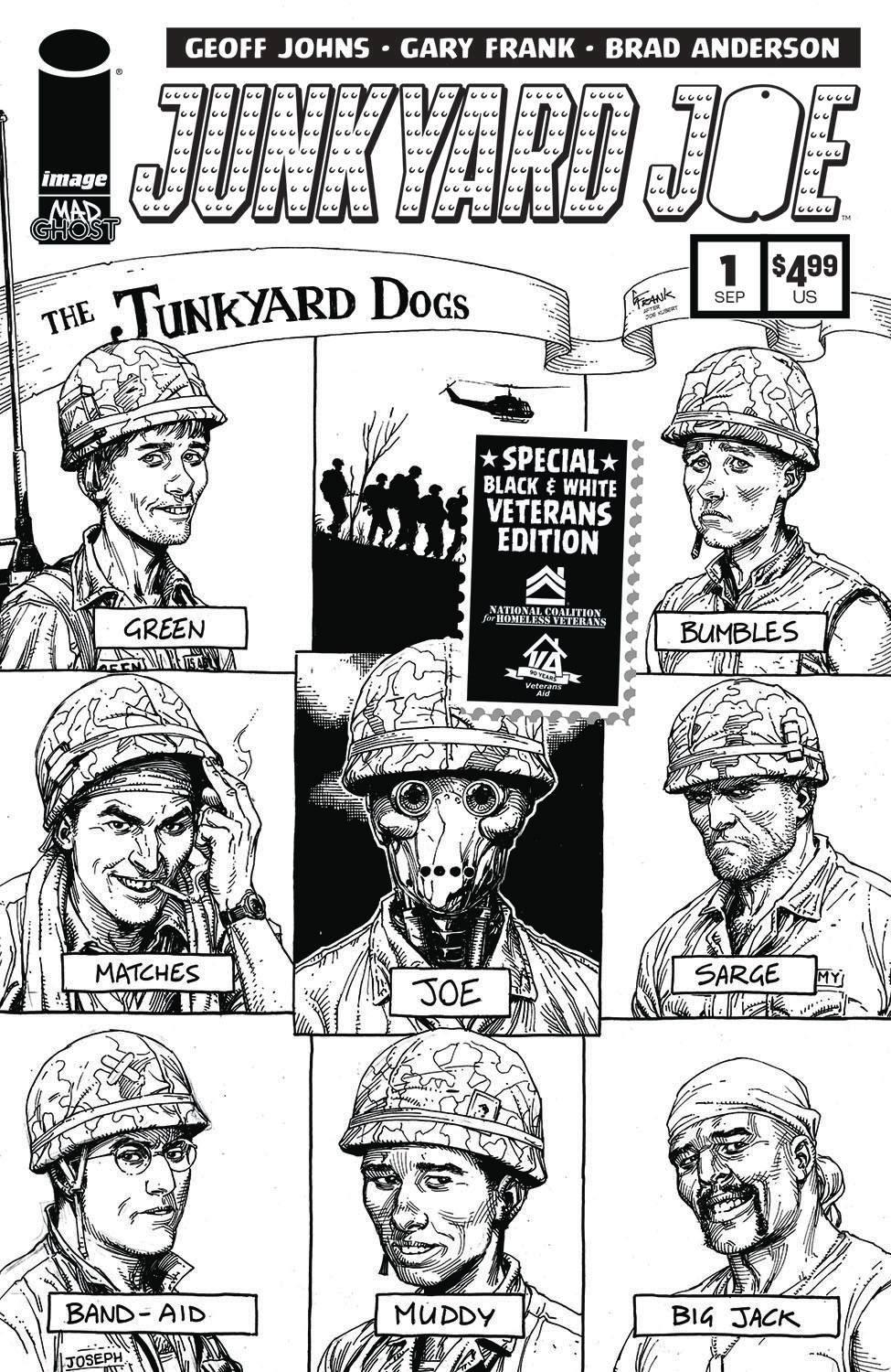 JUNKYARD JOE #1 B&W VETERANS ED CVR E FRANK - Kings Comics