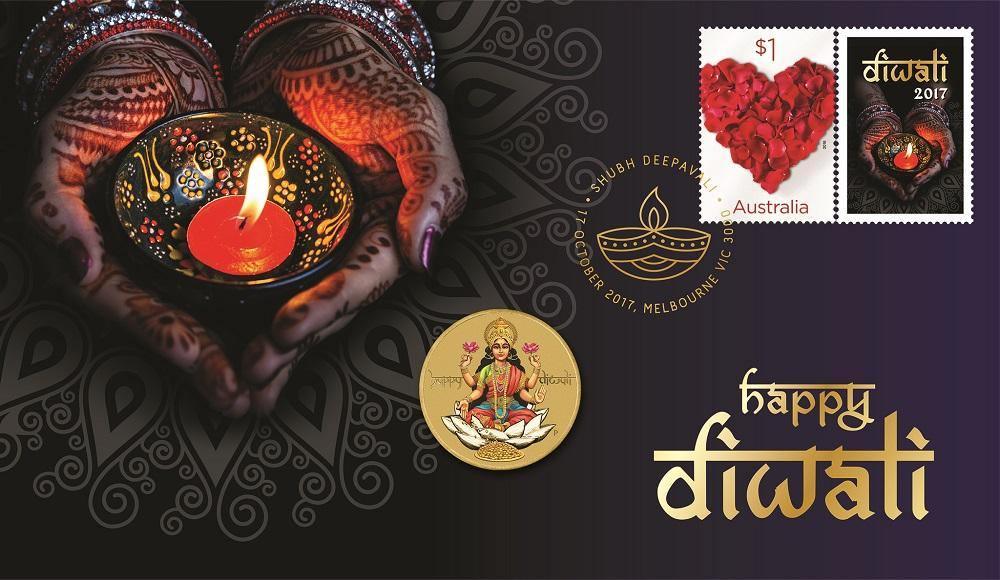 DIWALI 2017 STAMP AND COIN COVER - Kings Comics