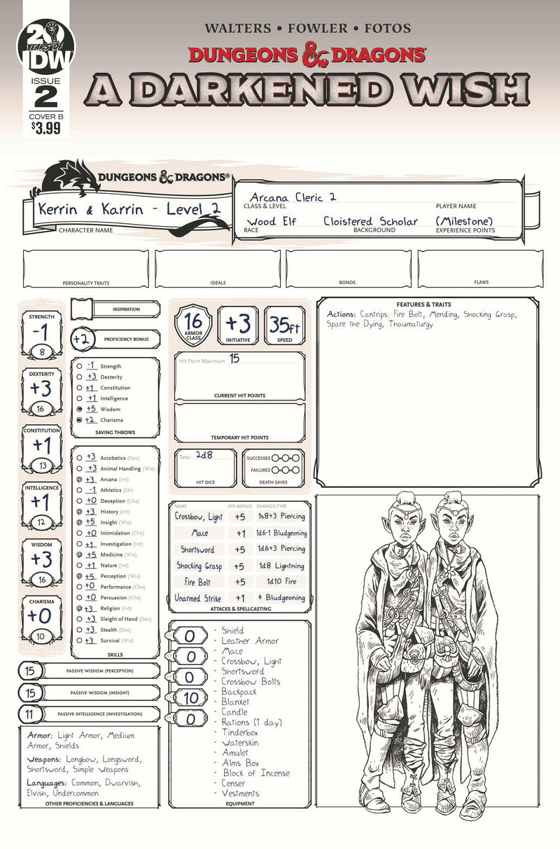 DUNGEONS & DRAGONS A DARKENED WISH #2 CVR B CHARACTER
