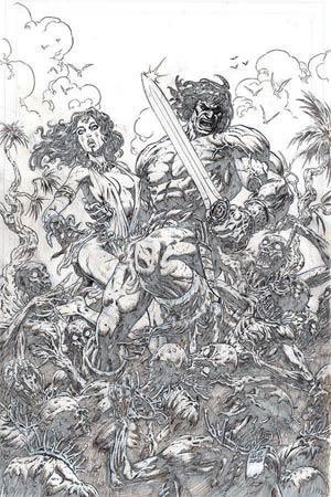 CIMMERIAN IRON SHADOWS IN MOON #1 20 COPY LEVEL B&W LINE ART INCV - Kings Comics