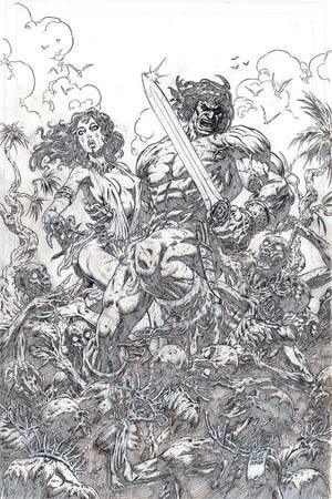 CIMMERIAN IRON SHADOWS IN MOON #1 20 COPY LEVEL B&W LINE ART INCV