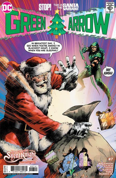 GREEN ARROW (2023) #7 CVR C TREVOR HAIRSINE SANTA CARD STOCK VAR