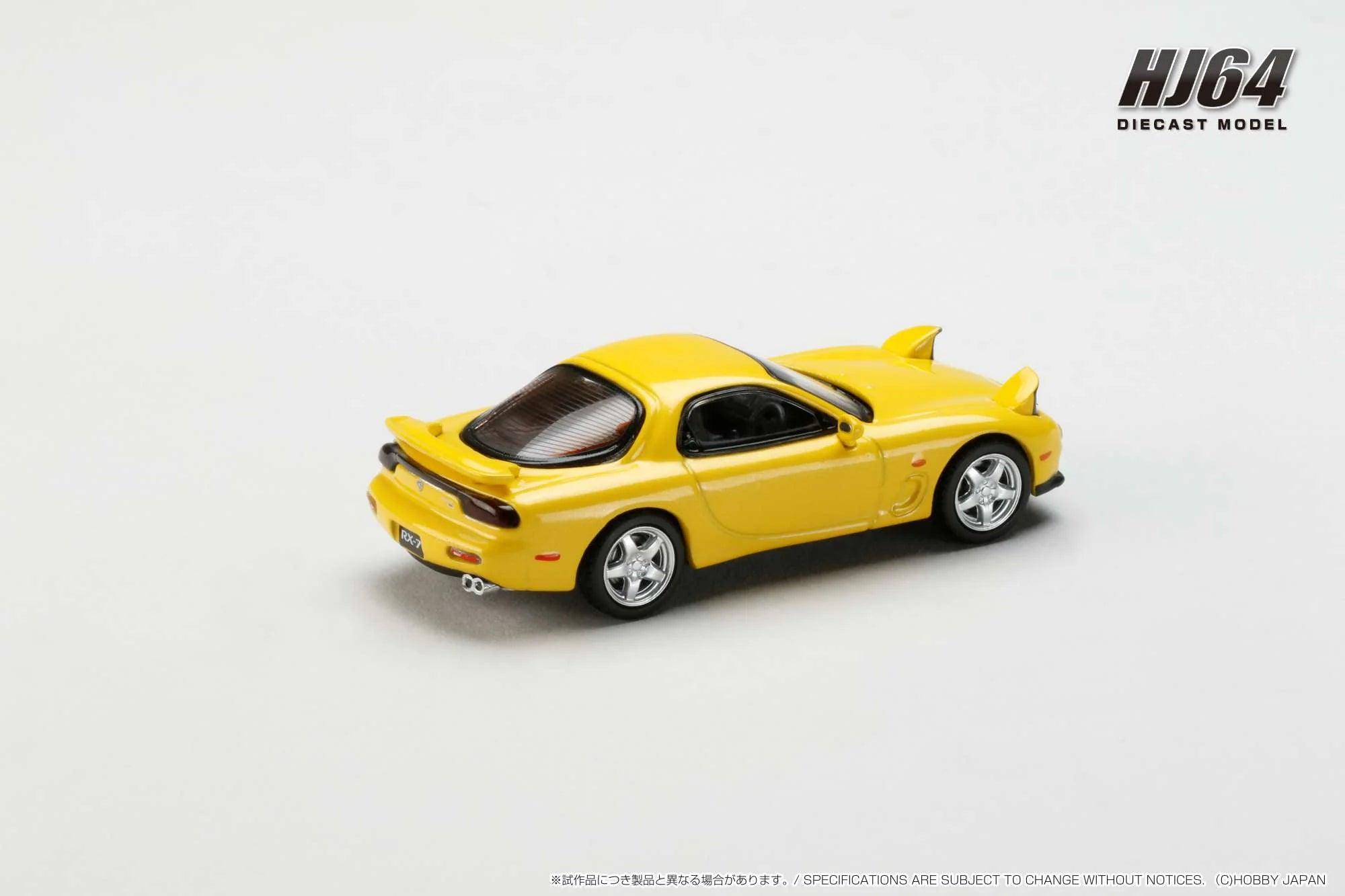 HOBBY JAPAN 1/64 MAZDA EFINI RX-7 (FD3S) COMPETITION YELLOW MICA - Kings Comics