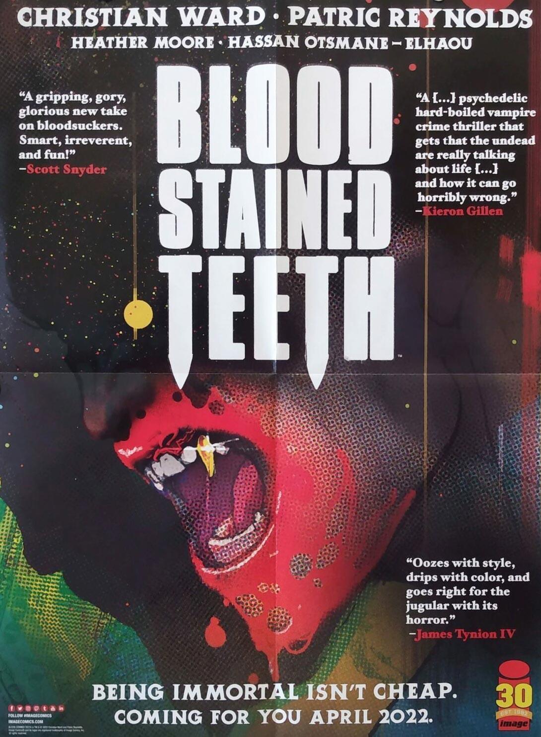 A TOWN CALLED TERROR / BLOOD-STAINED TEETH DOUBLE SIDED FOLDED PROMO POSTER - Kings Comics