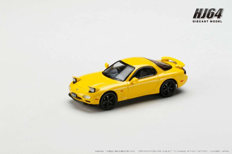 HOBBY JAPAN 1/64 MAZDA RX-7 (FD3S) 30TH ANN SUNBURST YELLOW
