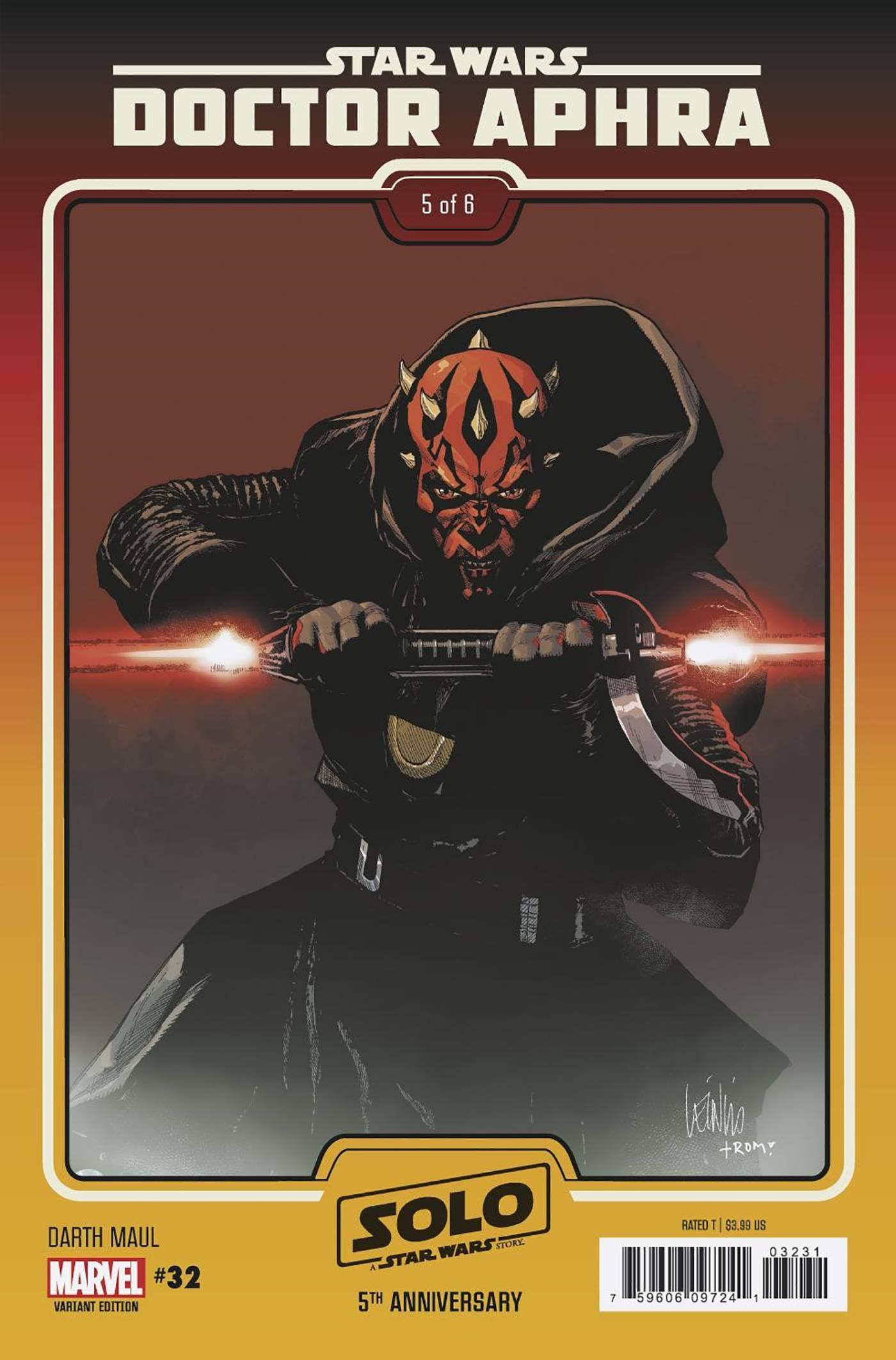 STAR WARS DOCTOR APHRA VOL 2 (2020) #32 YU DARTH MAUL SOLO 5TH ANN MOVIE VAR - Kings Comics
