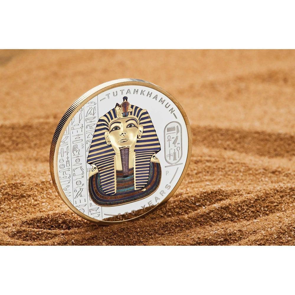 TUTANKHAMUN DISCOVERY 100 YEARS ANNIVERSARY 2022 2oz SILVER PROOF GILDED COLOURED COIN - Kings Comics