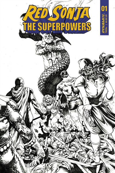 RED SONJA THE SUPERPOWERS #1 15 COPY LAU B&W INCV