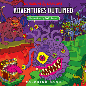 DUNGEONS AND DRAGONS ADVENTURES OUTLINED COLOURING BOOK SC
