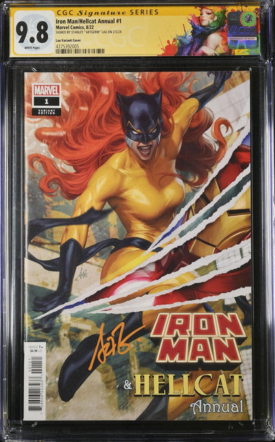 CGC IRON MAN HELLCAT ANNUAL #1 LAU VARIANT (9.8) SIGNATURE SERIES - SIGNED BY STANLEY "ARTGERM" LAU
