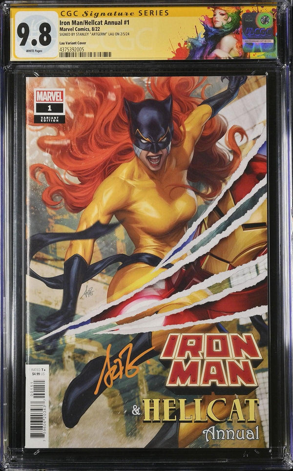 CGC IRON MAN HELLCAT ANNUAL #1 LAU VARIANT (9.8) SIGNATURE SERIES - SIGNED BY STANLEY "ARTGERM" LAU