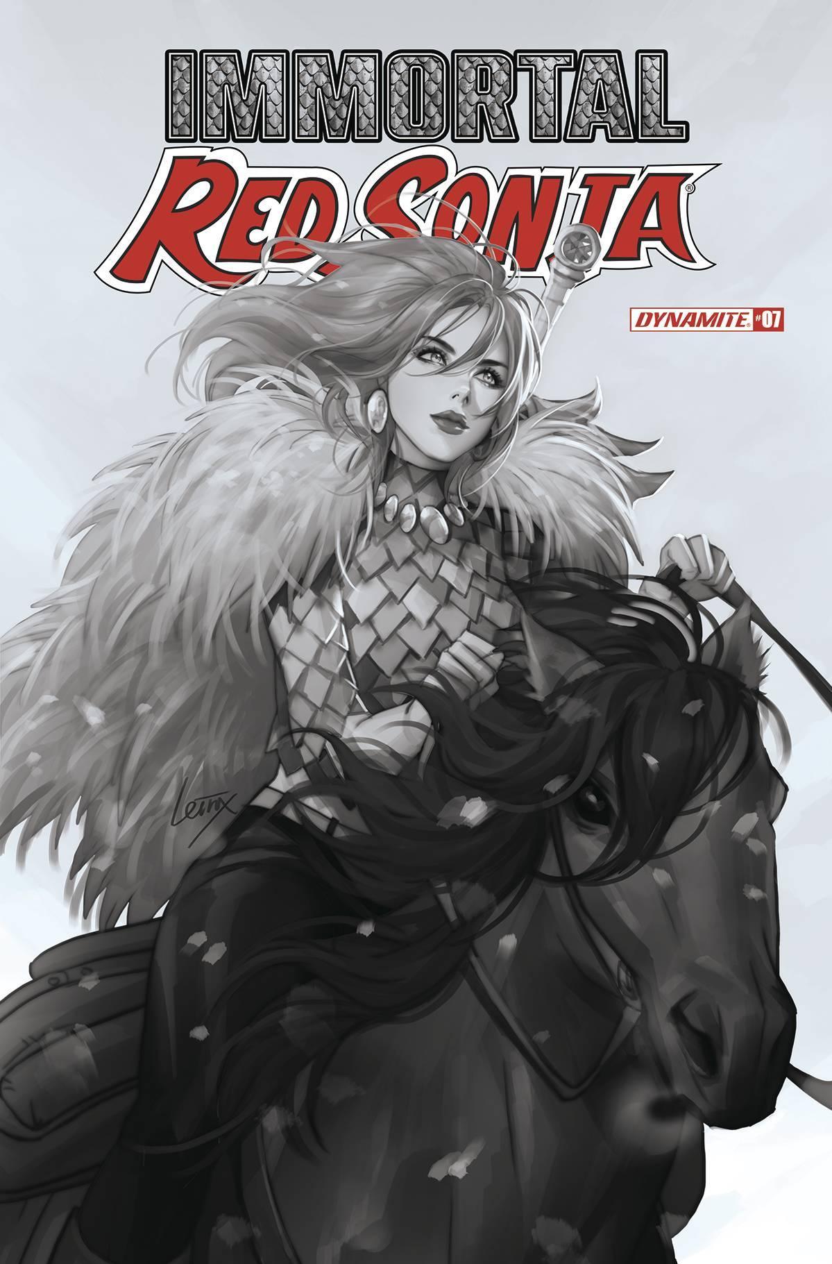 IMMORTAL RED SONJA #7 CVR F 10 COPY INCV LEIRIX B&W - Kings Comics