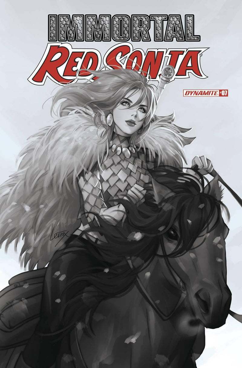 IMMORTAL RED SONJA #7 CVR F 10 COPY INCV LEIRIX B&W