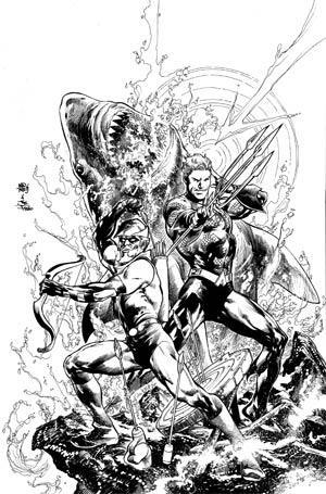 AQUAMAN GREEN ARROW DEEP TARGET #1 CVR C INC 1:25 IVAN REIS & JOE PRADO CARD STOCK VAR