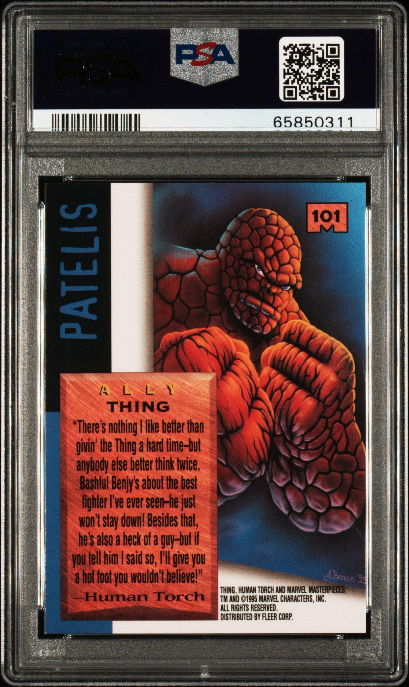 1995 MARVEL MASTERPIECES #101 THING EMOTION SIGNATURE SERIES PSA 9 - Kings Comics
