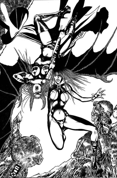 VAMPIRELLA VS PURGATORI #2 11 COPY FOX B&W VIRGIN FOC INCV