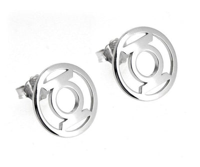 GREEN LANTERN STERLING SILVER EARRINGS STUD