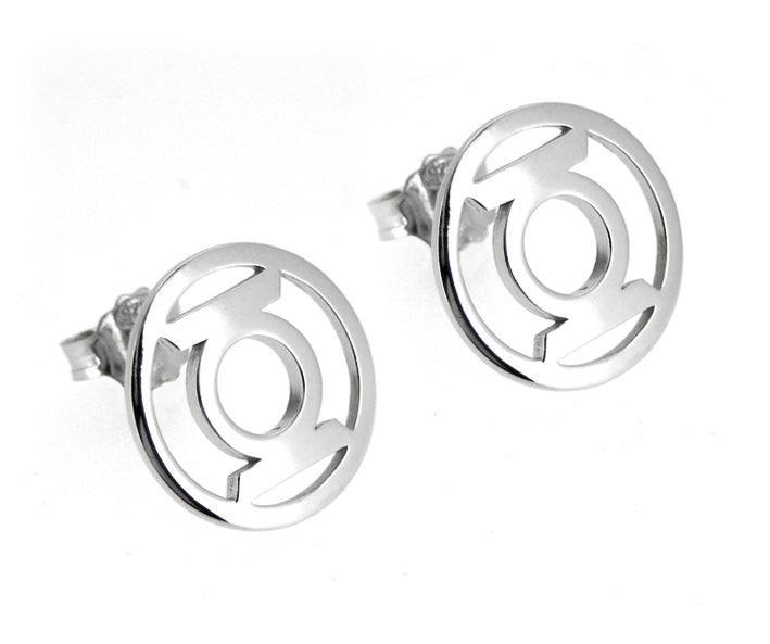 GREEN LANTERN STERLING SILVER EARRINGS STUD