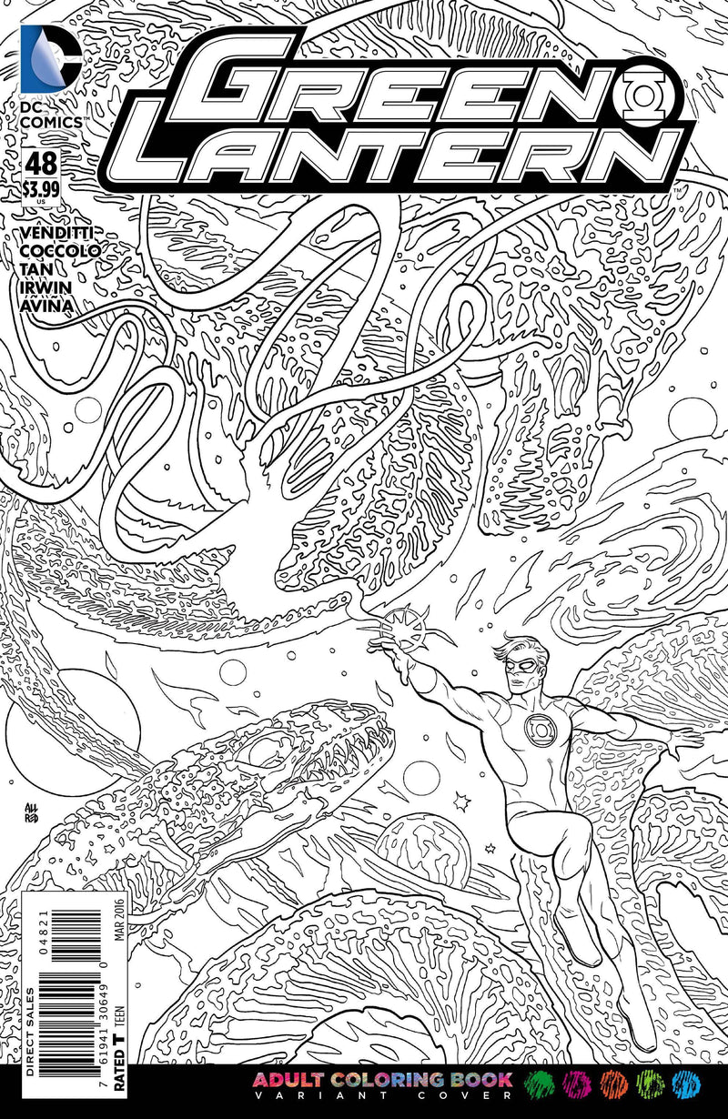 GREEN LANTERN (2011) #48 ADULT COLORING BOOK VAR ED
