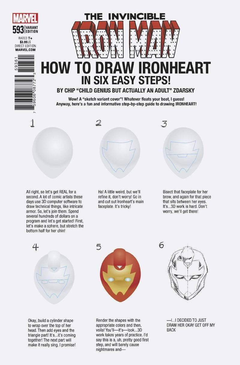 INVINCIBLE IRON MAN VOL 3 #593 ZDARSKY HOW TO DRAW VAR LEG