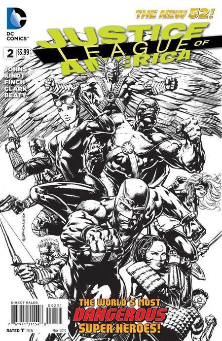JUSTICE LEAGUE OF AMERICA (2013) #2 BLACK & WHITE VARIANT ED