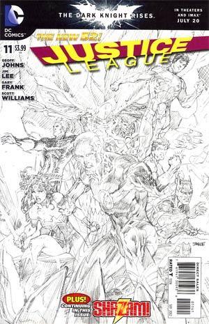 JUSTICE LEAGUE (2011) #11 BLACK & WHITE VAR ED