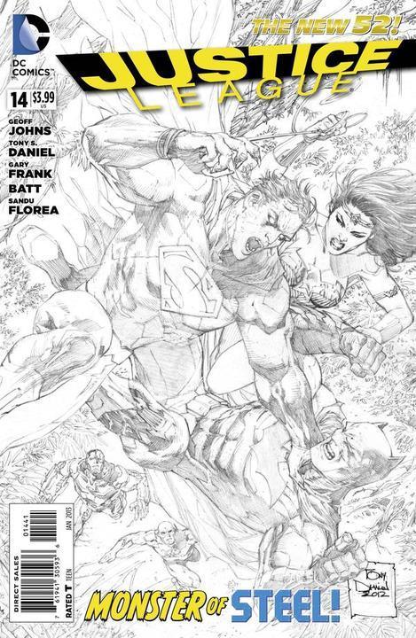 JUSTICE LEAGUE (2011) #14 BLACK & WHITE VAR ED