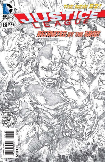 JUSTICE LEAGUE (2011) #18 BLACK & WHITE VAR ED