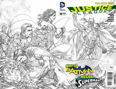 JUSTICE LEAGUE (2011) #19 BLACK & WHITE VAR ED