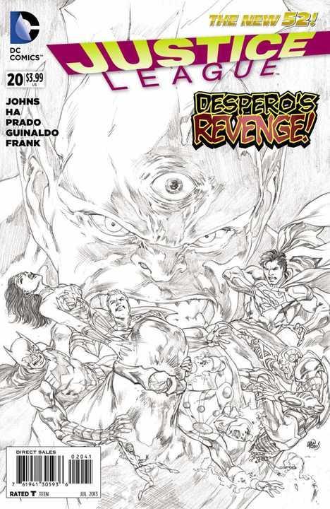 JUSTICE LEAGUE (2011) #20 BLACK & WHITE VAR ED