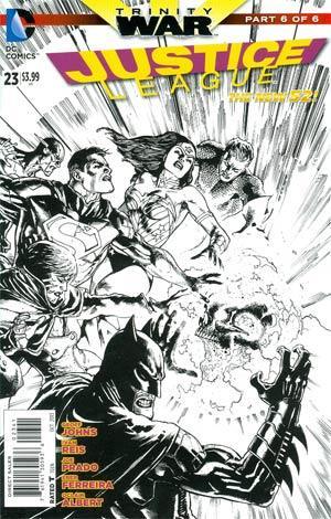 JUSTICE LEAGUE (2011) #23 BLACK & WHITE VAR ED (TRINITY)