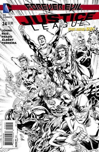 JUSTICE LEAGUE (2011) #24 BLACK & WHITE VAR ED