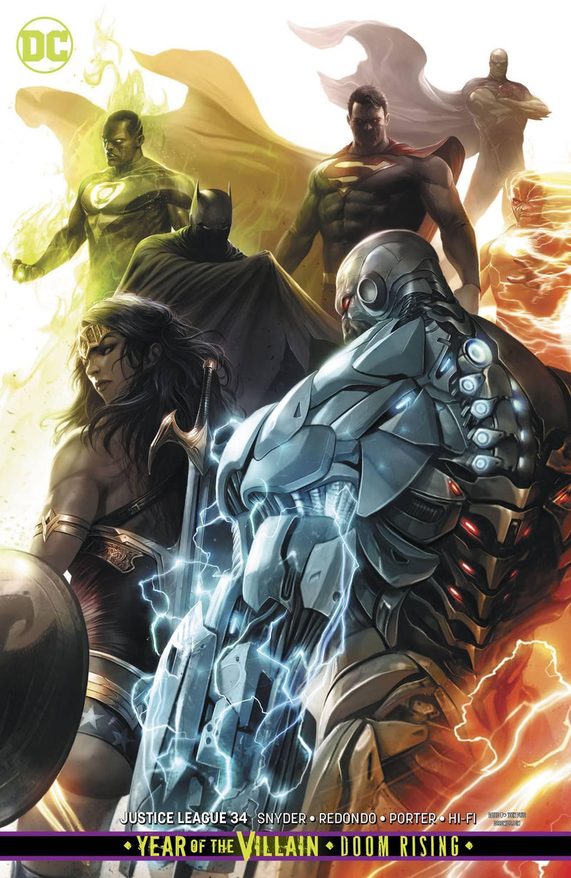 JUSTICE LEAGUE VOL 4 #34 CARD STOCK VAR ED YOTV