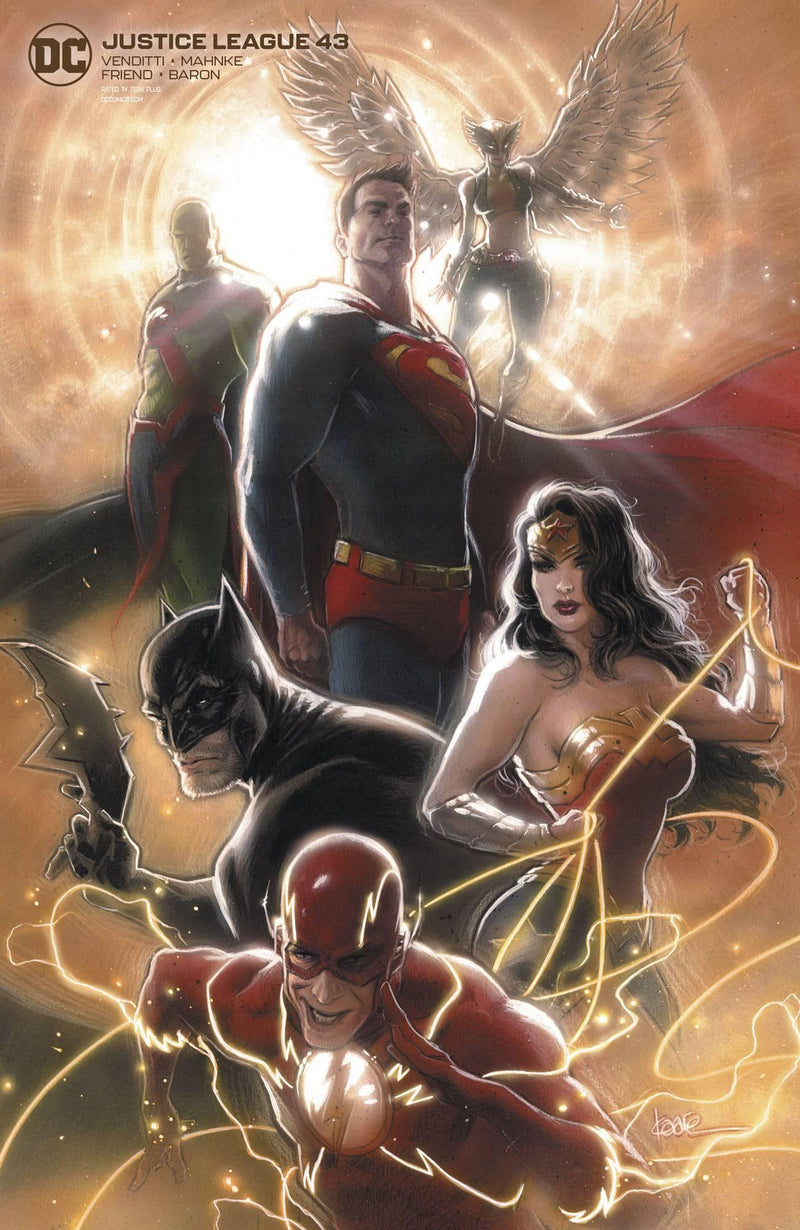 JUSTICE LEAGUE VOL 4 #43 CARD STOCK KAARE ANDREWS VAR ED