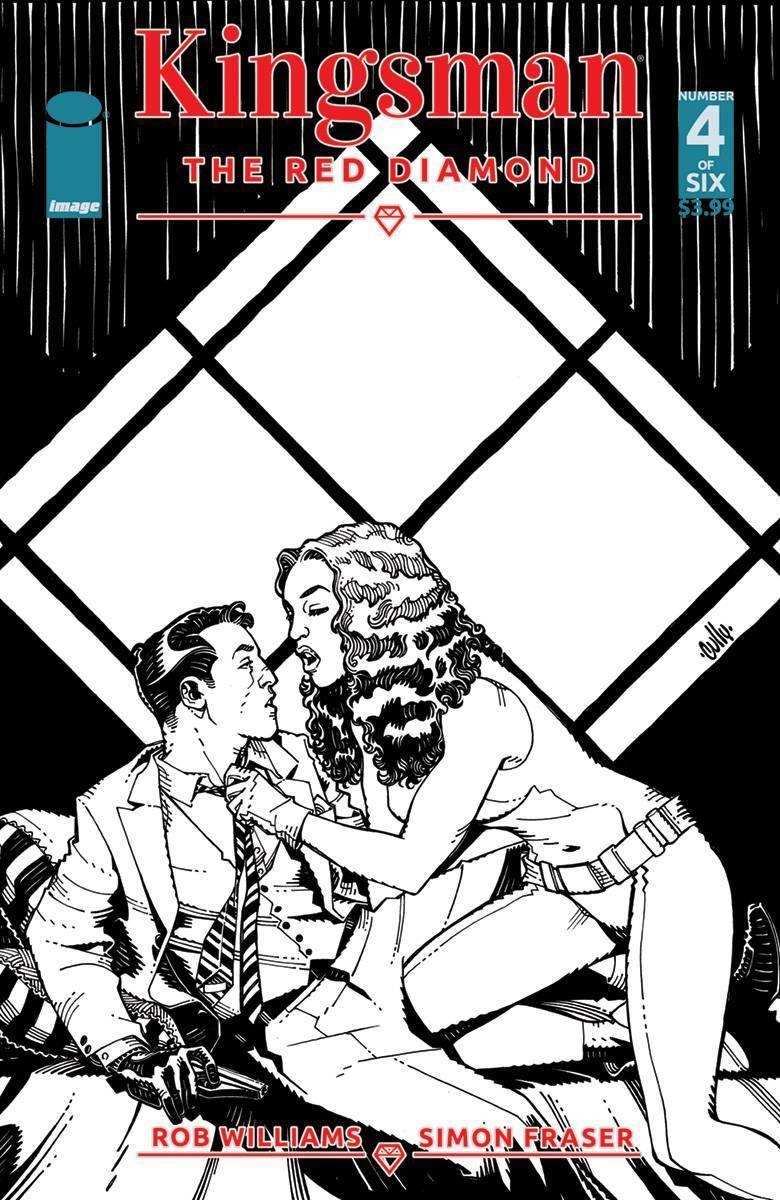 KINGSMAN RED DIAMOND #4 CVR B B&W HAMNER