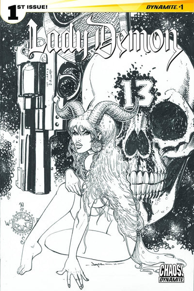 LADY DEMON #1 10 COPY CHIN B&W INCV