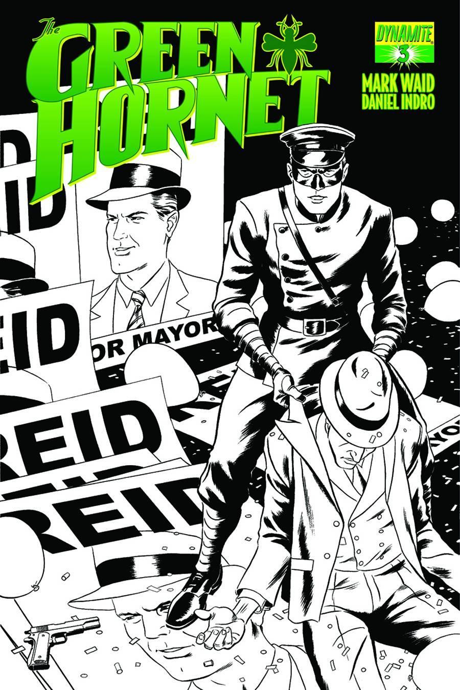 MARK WAID GREEN HORNET #3 15 COPY RIVERA B&W LINE ART INCV - Kings Comics