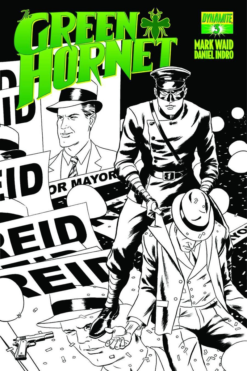 MARK WAID GREEN HORNET #3 15 COPY RIVERA B&W LINE ART INCV
