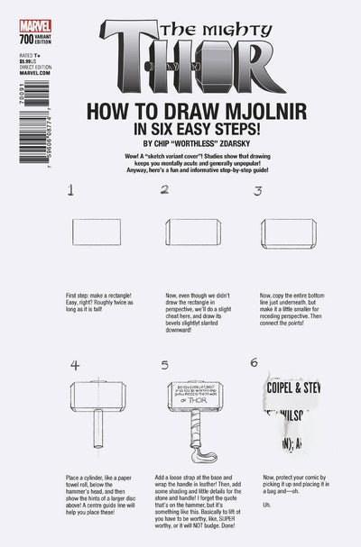 MIGHTY THOR VOL 2 (2017) #700 ZDARSKY HOW TO DRAW VAR LEG