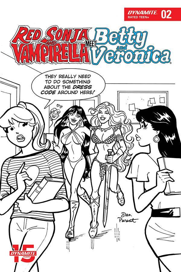 RED SONJA VAMPIRELLA BETTY VERONICA #2 10 COPY PARENT B&W INCV - Kings Comics