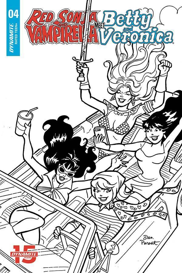 RED SONJA VAMPIRELLA BETTY VERONICA #4 10 COPY PARENT B&W INCV - Kings Comics