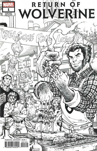 RETURN OF WOLVERINE #1 PARTY SKETCH VAR