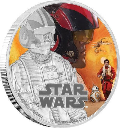 STAR WARS 2016 POE DAMERON 1oz SILVER PROOF COIN