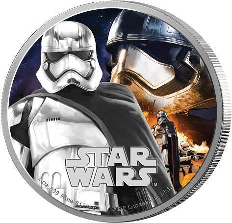 STAR WARS 2016 THE FORCE AWAKENS CAPTAIN PHASMA 1oz SILVER PROOF COIN