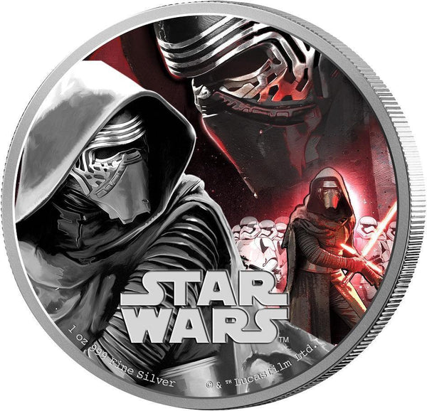 STAR WARS 2016 THE FORCE AWAKENS KYLO REN 2016 1oz SILVER PROOF COIN